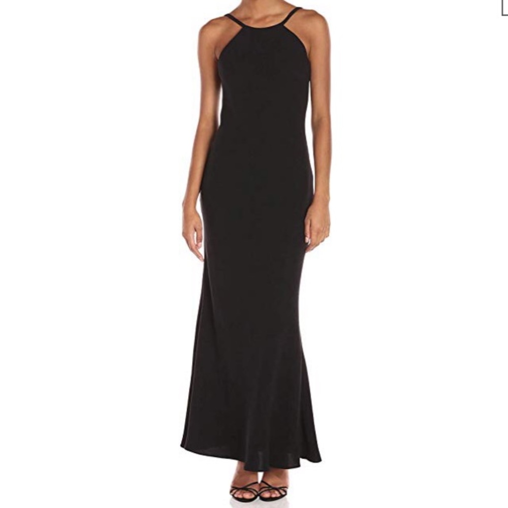 Women’s halter neck crepe gown
